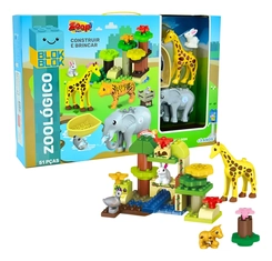 (SC) BLOCOS DE CONSTRUCAO ZOOLOGICO EM PLASTICO E CX CARTONADO - ZOOP TOYS - 748