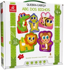 JOGO ABC DOS BICHOS EM MADEIRA E CX EM CARTONADO - BRINCADEIRA DE CRIANÇA - 9275