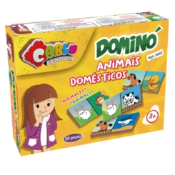 DOMINO ANIMAIS DOMESTICOS 28 PEÇAS - CARLU - 3002