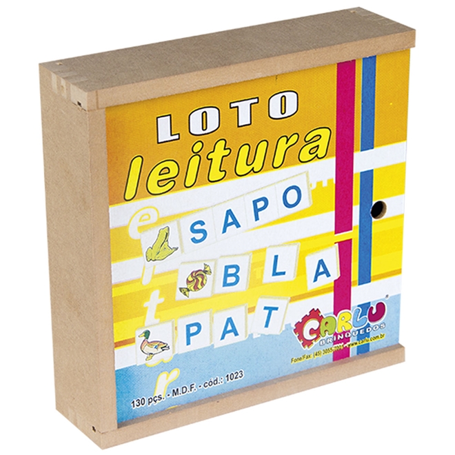 Loto Leitura em MDF Loto Leitura Material Educativo