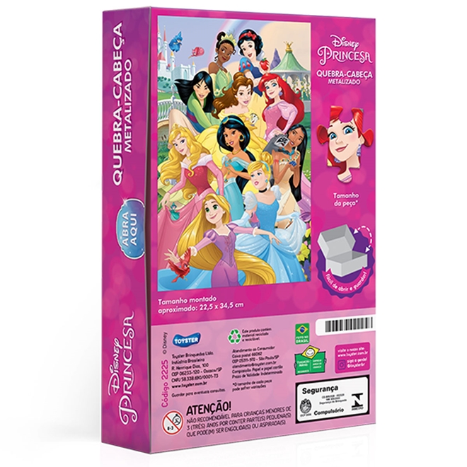 QUEBRA-CABEÇA DAS PRINCESAS (100 PEÇAS FABRICADAS EM CARTONADO RESISTENTE  PELA TOYSTER - REF 8007) - Oferta do dia