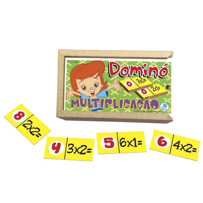 Jogo Dominó De Multiplicação Infantil Educativo Em Madeira em Promoção na  Americanas