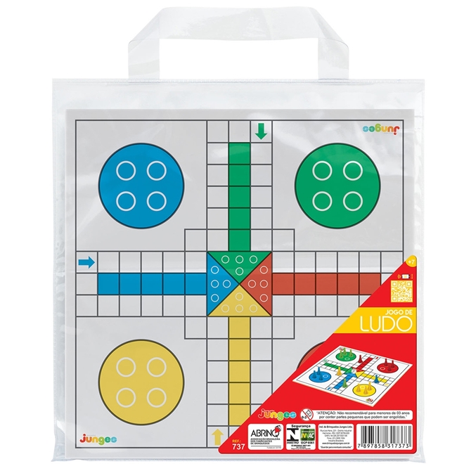 Jogo De Ludo Estojo Tabuleiro C/ 1 Dado E Pinos