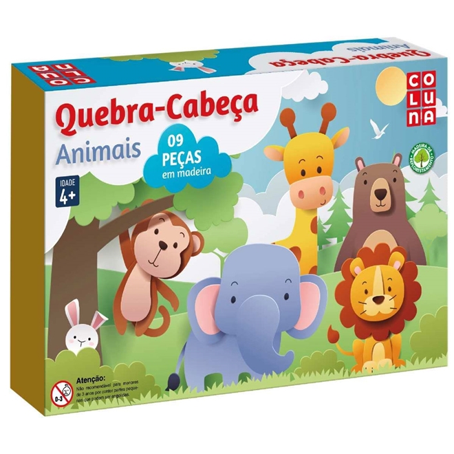 Puzzle em Madeira Animais 9 Peças, Imagination discovery