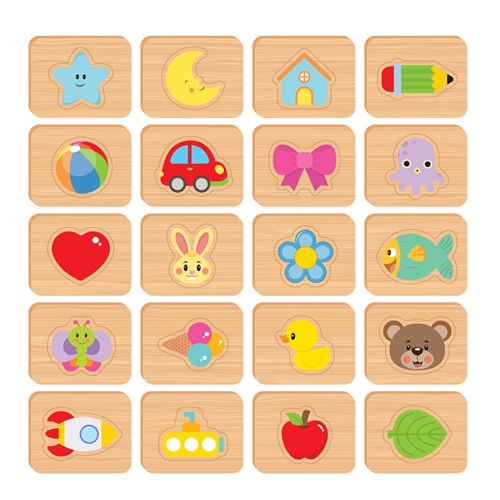 Conjunto de ícones de coleção de jogos de brinquedos e crianças