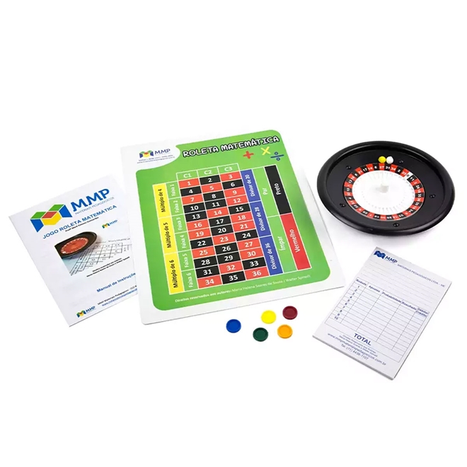 Jogo Roleta Matemática Material Pedagógico Didático Escolar MMP :  : Brinquedos e Jogos