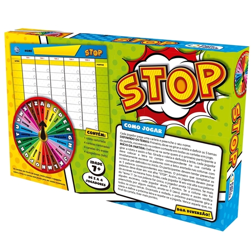 Jogo Stop Educativo Infantil Menino Menina Pense Rápido - Pais e