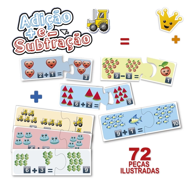 Jogo Educativo Adiçao e Subtração - Pais e filhos - Shop Macrozao