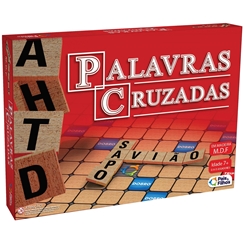 Jogo Tabuleiro Palavras Cruzadas 120 Peças De Madeira - 60254