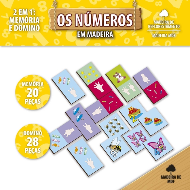 Jogo De Dominó Infantil - Madeira - Turma Da Mônica - 28 Peças