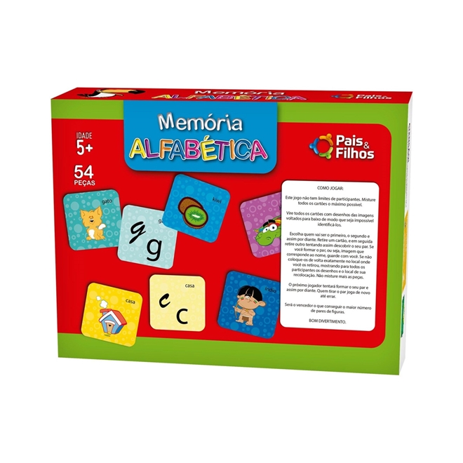 Jogo Educativo Memória Alfabética Premium 4 anos