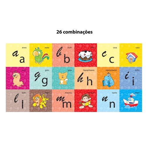 Letra Inicial Alfabeto  Jogo da Memoria com 26 Cartas para