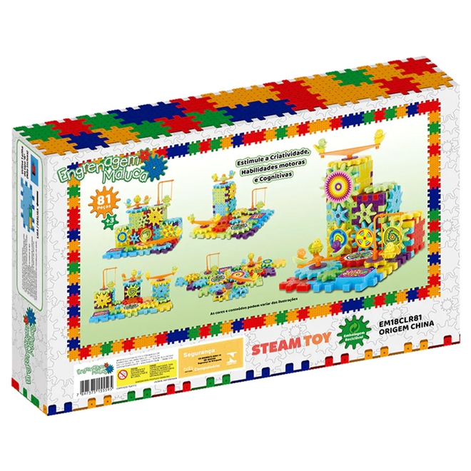 Brinquedo Educativo de Montar Engrenagem Maluca Com 81 Peças Steamtoy -  Bambinno - Brinquedos Educativos e Materiais Pedagógicos