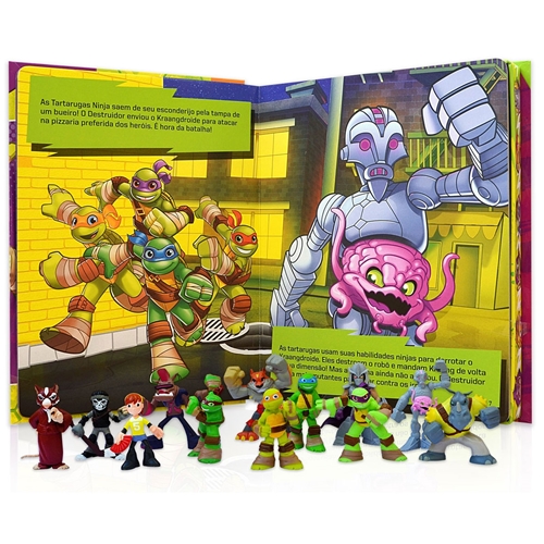 LIVRO INFANTIL MALETA TARTARUGAS NINJAS TODO LIVRO - Papelaria Criativa