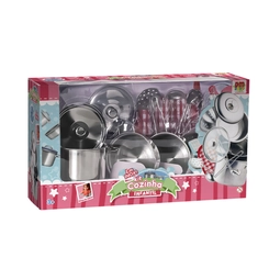 KIT COZINHA INFANTIL - 11PÇS INOX - DM TOYS - 39
