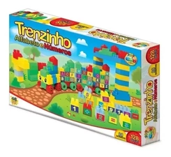 BLOCOS DE MONTAR - TRENZINHO ALFABETO E NUMEROS - GGBPLAST - 352