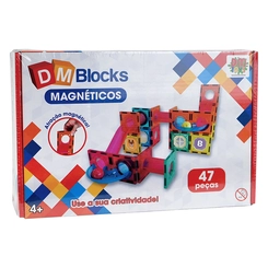 DM BLOCKS MAGNETICOS 47 PEÇAS - DM TOYS - 6765