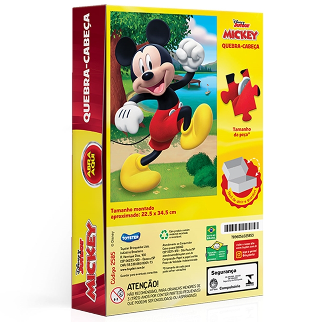 Jogo Quebra Cabeça Infantil Mickey Mouse 100 pçs Toyster - Quebra-Cabeça -  Magazine Luiza