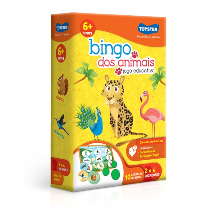 Casa da Educação - Jogo Bingo dos Bichos Com 68 peças- Brincadeira de  Criança - 2136