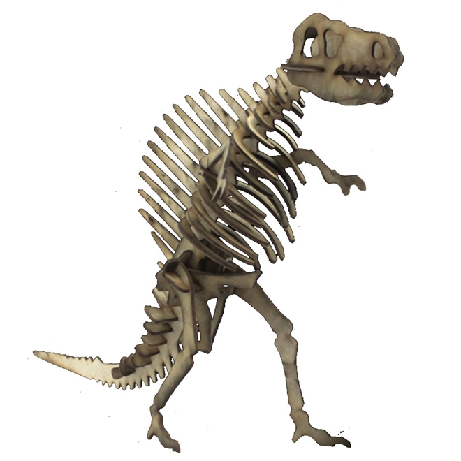 Quebra Cabeça 3D Dinossauro Velociraptor - 41 Peças - MDF Cru
