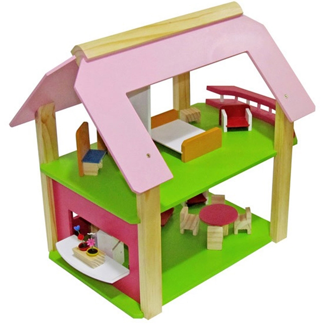 Casinha de Boneca Pink Grande - Wood Toys